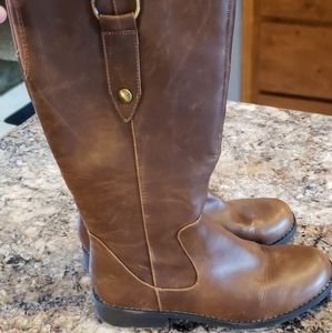 Women's brown over the calf boot